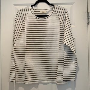 Madewell black and white striped top